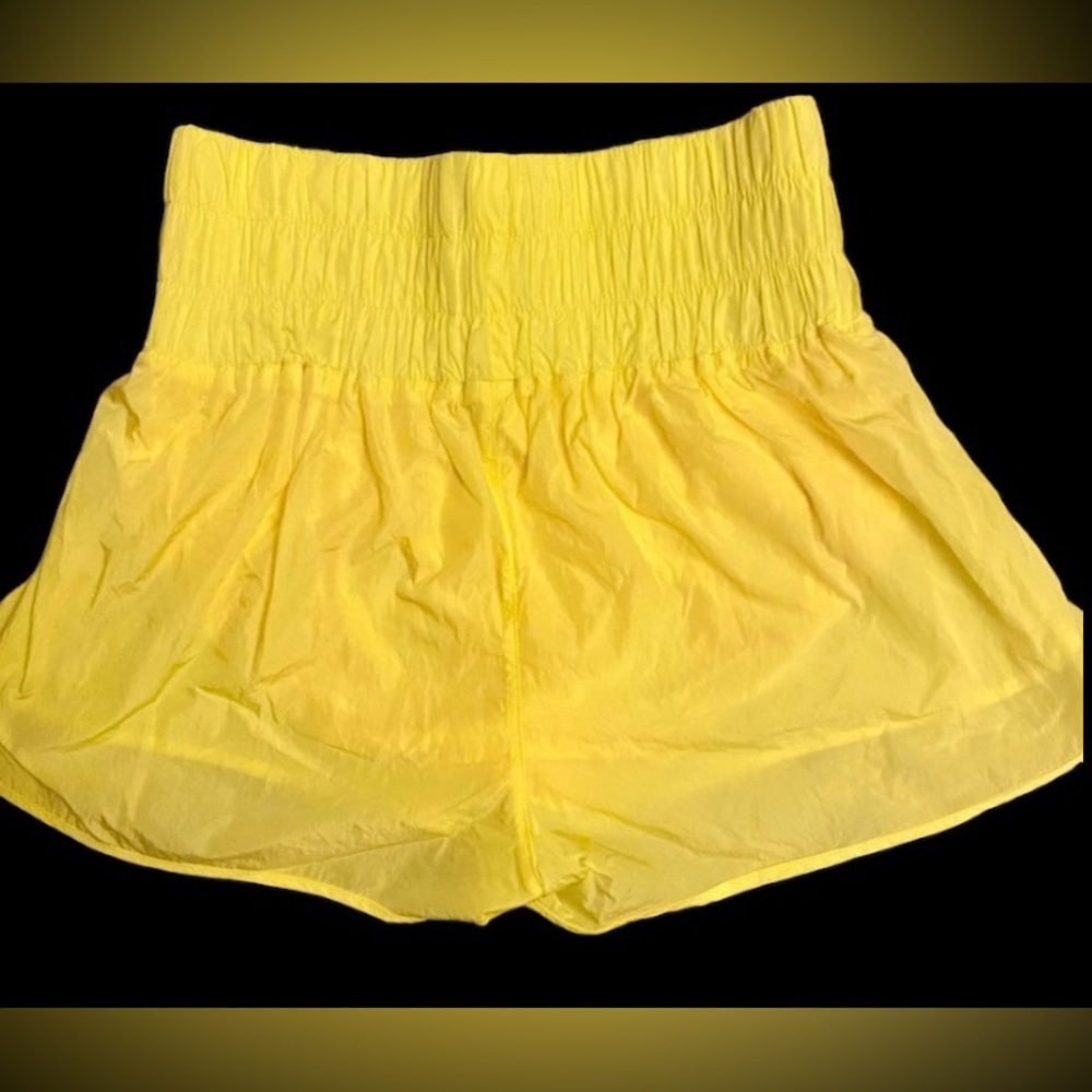 Labiz high waist running shorts; small; bright yellow, NWOT